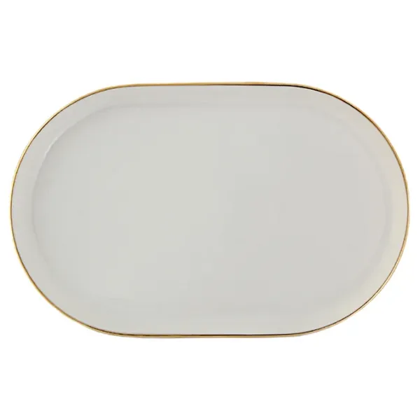 Porland Chopin Altın Yaldız 18 cm Oval Kayık Tabak