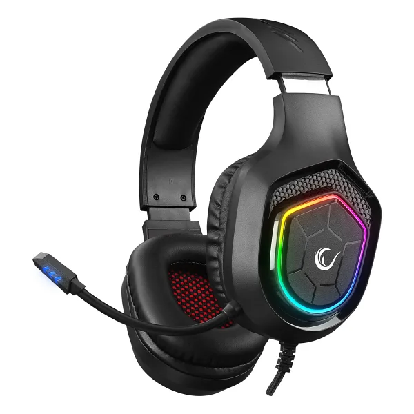 Rampage Vector RM-K90 Siyah RGB USB Kablolu Kulak Üstü Oyuncu Kulaklığı