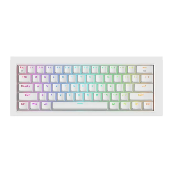 Redragon Draconic K530 PRO Beyaz RGB %60 TKL Brown Switch Kablosuz Mekanik Oyuncu Klavyesi