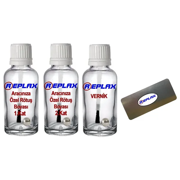 Replax Honda City NH883P Platin Beyaz 2 Kat(2 Şişe) Rötuş Boyası+Vernik+Rötüş Çeliği