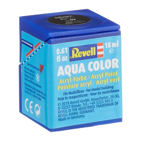 Revell - Su Bazlı Maket Boyası Siyah Parlak 18 Ml (36107)