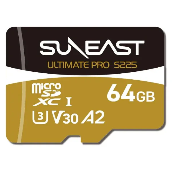 Suneast Ultimate Pro S225 Class 10 UHS-I U3 A2 V30 64 GB Micro SD Kart