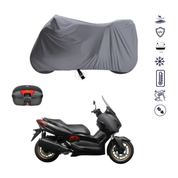 Teksin Yamaha X-max 250 Abs Çantalı Motosiklet Branda Su Geçirmez Topcase Uyumlu Motor Branda