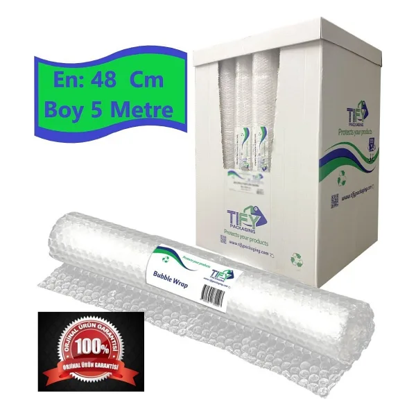 Tify Balonlu Naylon Patpat 48CM Genişlikte 500CM Uzunlukta Rulo Havalı Eşya Koruma Ambalaj Pat Pat