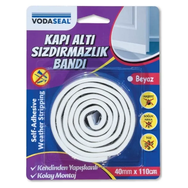 Vodaseal Kapı Altı Sızdırmazlık Bandı 40 MM x 110 CM Beyaz