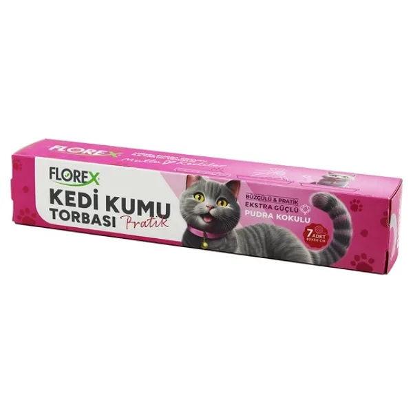 140 Adet Kedi - Evcil Hayvan Kumu Torbasi Pratik Pudra Kokulu Büzgülü - Extra Güçlü 82X50Cm