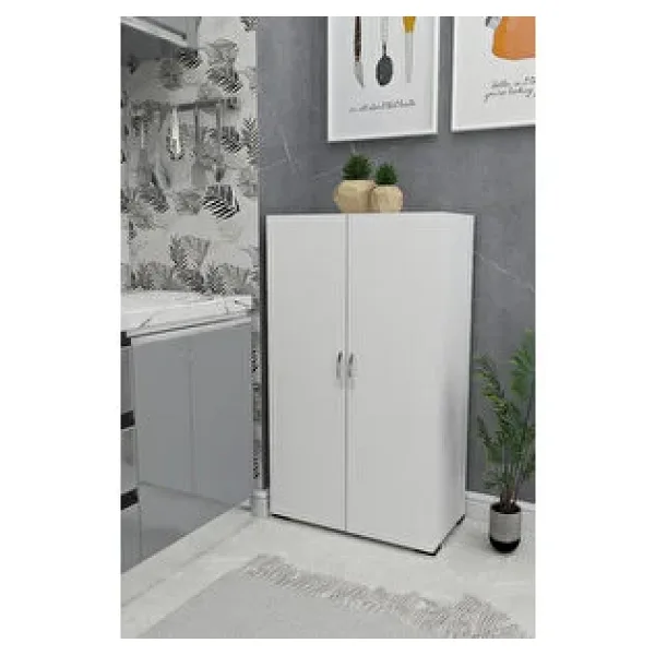 2 Kapılı Çok Amaçlı Dolap Mutfak - Banyo - Hol - Ofis - Koridor - Kiler 2 Kapaklı Beyaz