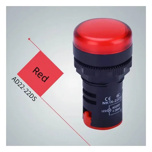 AD22-22DS 22MM Sinyal Lambası Kırmızı 220V