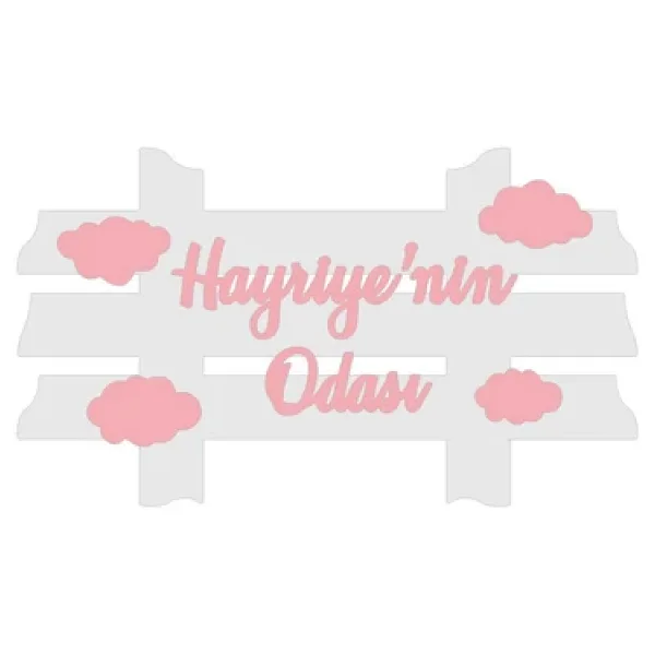 Ahşap Kız Bebek Kapı Süsü Odası