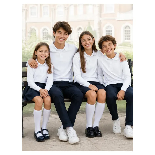 Alg Life ÇOCUK OKUL POLO YAKA BEYAZ UZUN KOL T-SHIRT 6-17 YAŞ - 6 Yaş