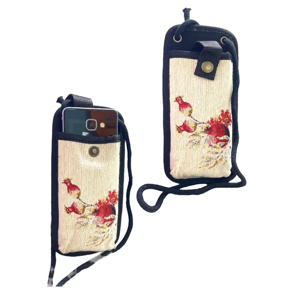 Aytan Dokuma Telefon Çantası - Askılı 10 x 21 cm - Çok Renkli