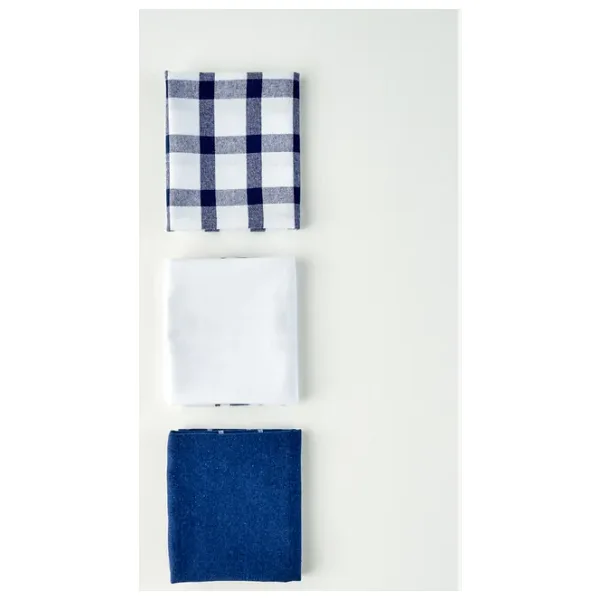Bella Maison Pamuklu Liberty Kurulama Bezi Seti 3'lü Lacivert (45x65 cm) Lacivert