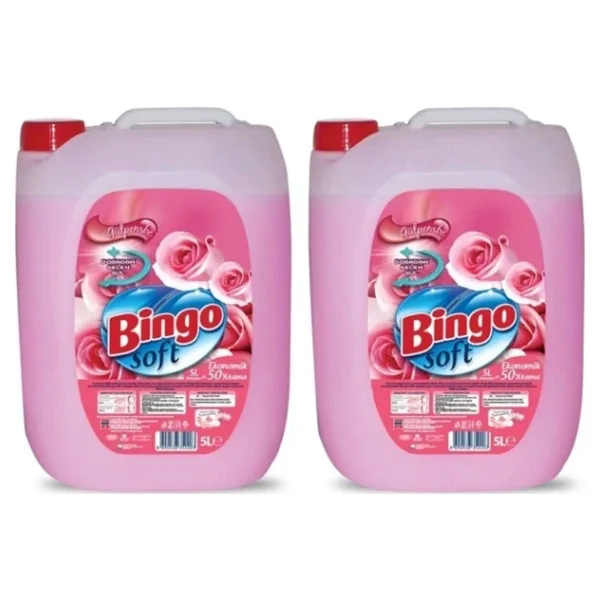 Bingo Soft Gülpembe Yumuşatıcı 50 Yıkama 5 lt 2'li