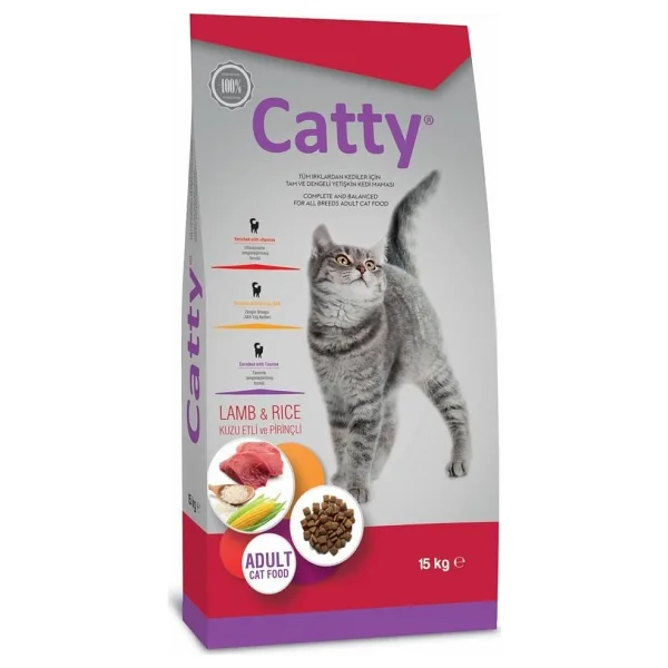 Catty Kuzu Etli ve Pirinçli 15 kg Yetişkin Kedi Maması