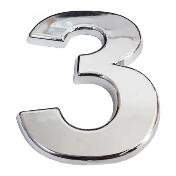 Cemax Krom Yapışkanlı 3 Rakamı 5 Cm