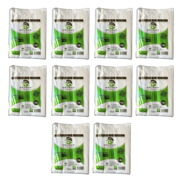 Doğanpack Şeffaf Naylon 2 lik 23x36 Cm. Bakkaliye Poşeti Torbası - 1 Kg. - Ort. 190 Adet - 10 Paket