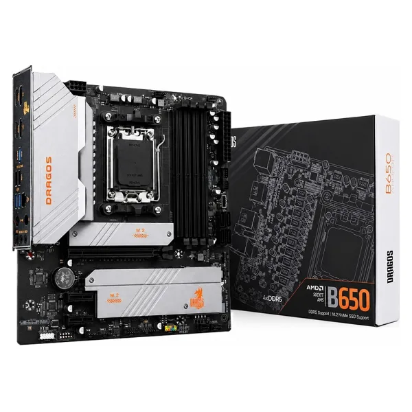 Dragos Gaming B650 4D 3X M.2 4X Ddr5 6000Mhz Type-C Usb 3.2 Hdmi Dp 2.5 G.lan Am5 Matx Anakart