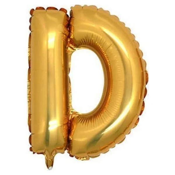 EveFix Gold Renk Folyo Balon D Harfli Helyum Balon 100 Cm Dev Boy