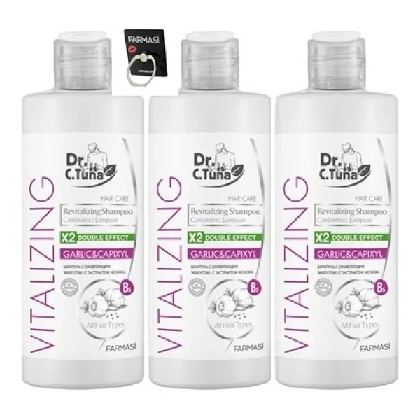 Farmasi Dr.C.Tuna Vitalizing Sarımsaklı 225 ml 3 Adet Canlandırıcı Şampuan