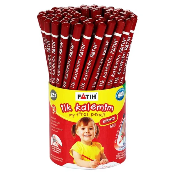 Fatih Kurşun Kalem Jumbo Üçgen Başlangıç Kalemi Kırmızı (72 Li Paket)