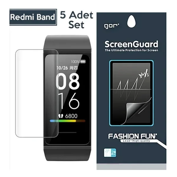 GOR Xiaomi Mi Band 5-4 Akıllı Bileklik Ekran Koruyucu 5 ADET SET-(5775)