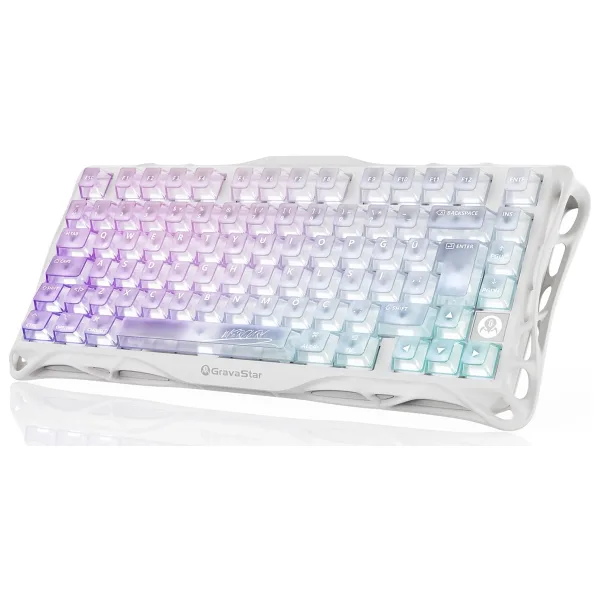 GravaStar Mercury K1 Lite Transparent RGB %75 TKL GravaStar x BSUN Switch Kablolu/Kablosuz Mekanik Oyuncu Klavyesi