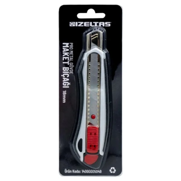 İzeltaş Pro Metal Gövde Maket Bıçağı 18Mm