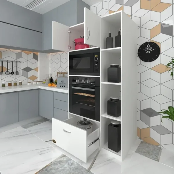 Kenzlife Fırın Dolabı Makbule Byz 180x90x56 Mutfak Çekmeceli Ayaklı Banyo Kiler Ofis