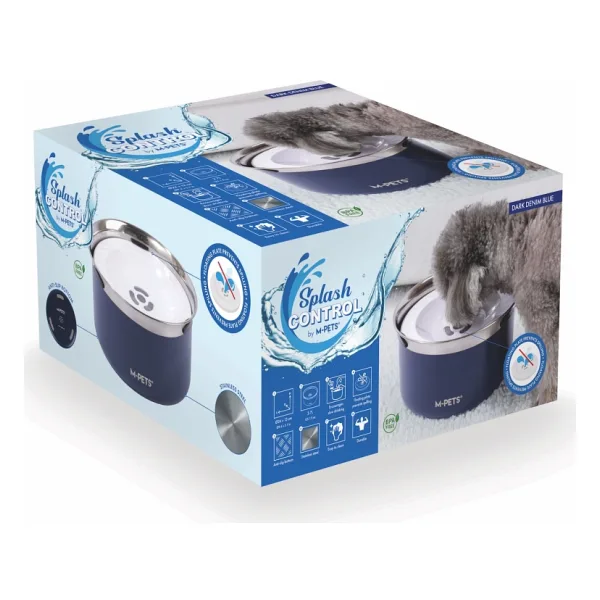 M-Pets Splash Control 3.7 lt Metal Mavi Su Kabı