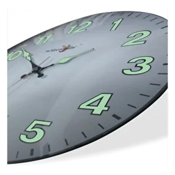 M3DECORİUM Yansıma Yapmayan Mat Beyaz Zemin Sessiz Kayar Saniye Fosforlu Gece Görünen 35 cm Camlı Duvar Saati
