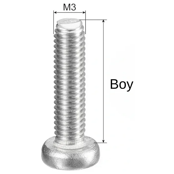 M3X15mm YSB Vida – DIN7985 (Yıldız Silindir Başlı Civata) 10 Adet