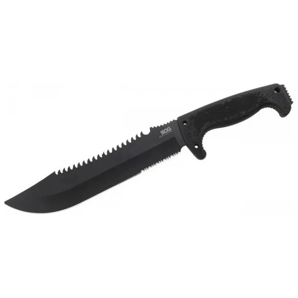 MCM Group F03T Kamp Tırtıklı Testereli Outdoor Pala / Bıçak 39 cm - Kauçuk Saplı - Lisinya