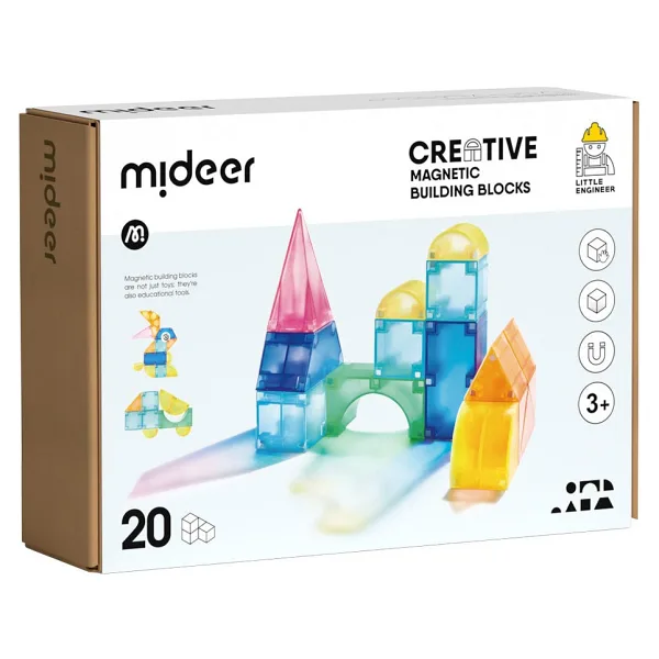 Mideer Magnetic Tiles Yaratıcı İnşaat MD1420 20 Parça Blok Oyuncak