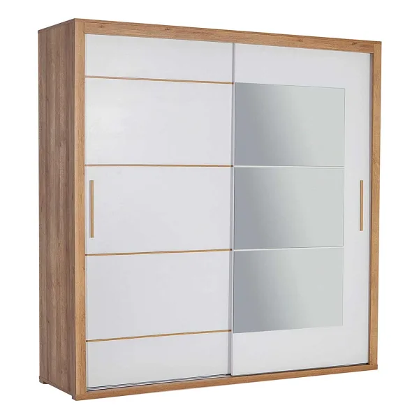 Modalife Tuana 210 Cm Sürgülü Gardırop - Ceviz&beyaz