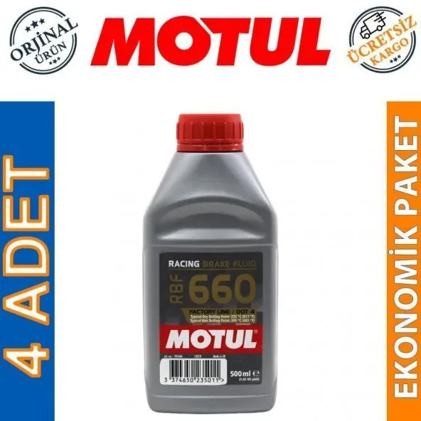 Motul RBF 660 FL Dot 4 500 ML Sentetik Fren Hidrolik Yağı (4 Adet)
