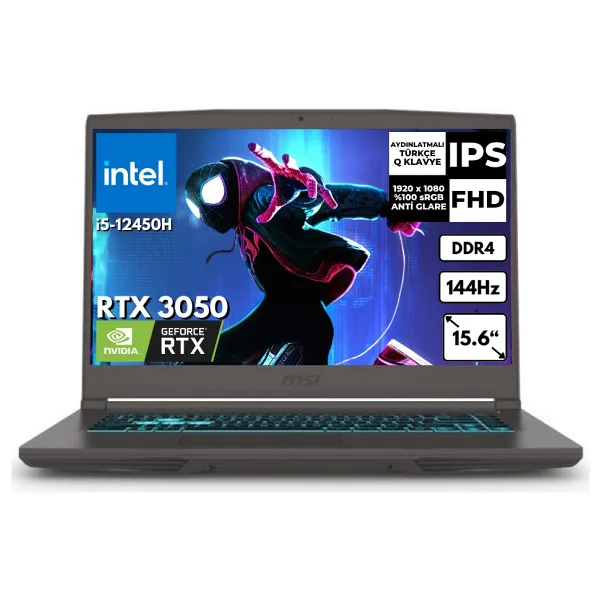 Msı Thin 15 I5-12450H 16 GB 512 GB SSD 4gb RTX3050 15.6" 144Hz Fhd Windows 11 Pro Taşınabilir Bilgisayar B12UC-1478XTRAT62