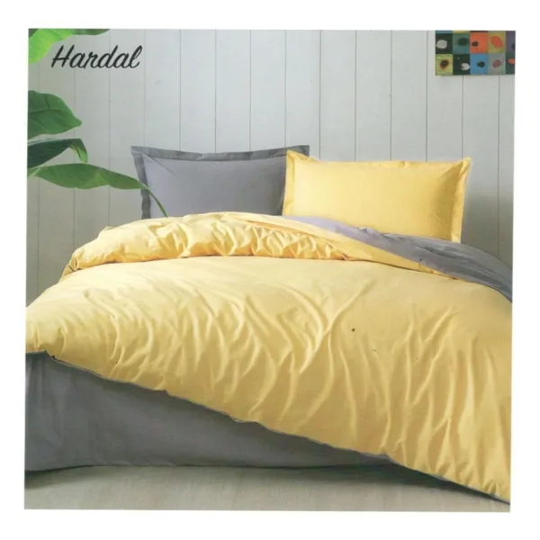 Özdilek Colormix Ranforce Antrasit Hardal Çift Kişilik Nevresim Takımı