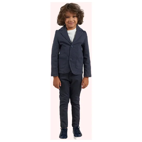 Panço Erkek Çocuk Lacivert Düğmeli Ceket