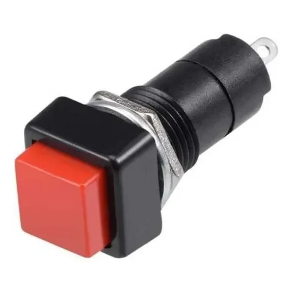 PBS-306A 12mm Anahtarlı Push Buton - Kırmızı