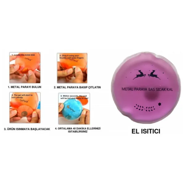 Pembe Ceylan Cep Sobası,El Isıtıcı,Sıcak Su Torbası Pvc 9cm
