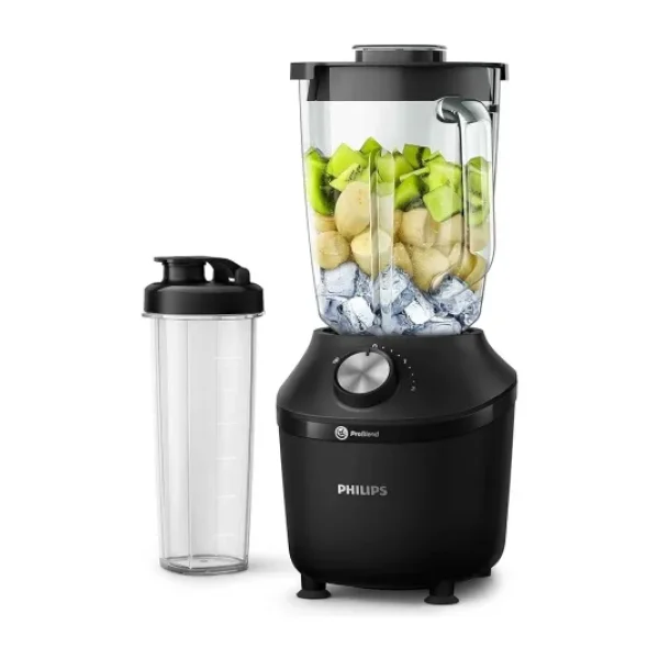 Philips 2 L Kapasite, 600W, Problend Sistemi, 2 Hız ve Darbe Ayarı, Cam Sürahili Blender - Siyah