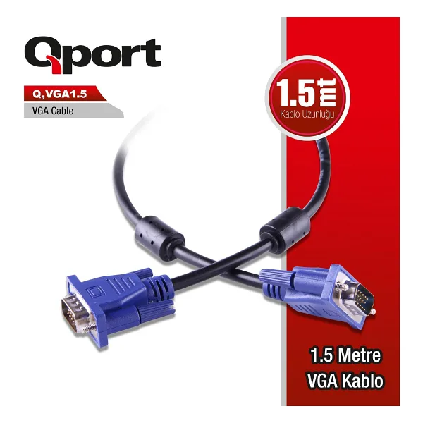 Qport Q-VGA1.5 1.5 m VGA Kablo