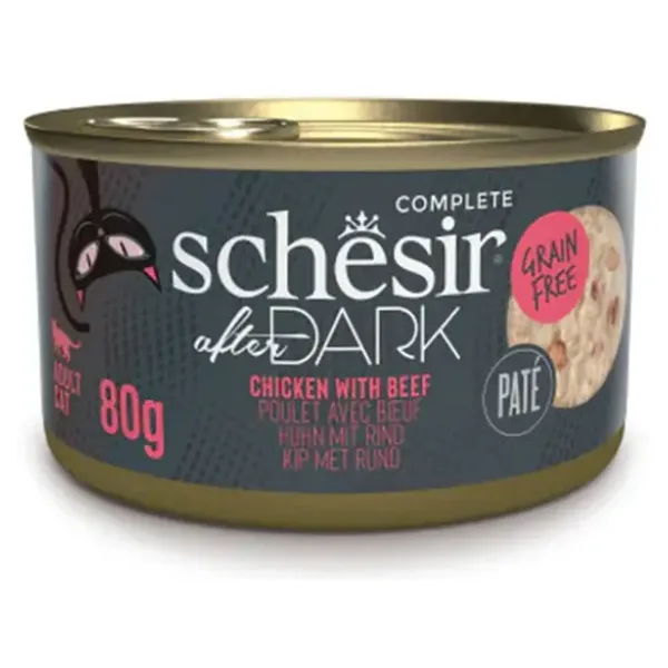 Schesir After Dark Pate Tavuklu ve Sığır Etli 80 gr Yetişkin Konserve Kedi Maması