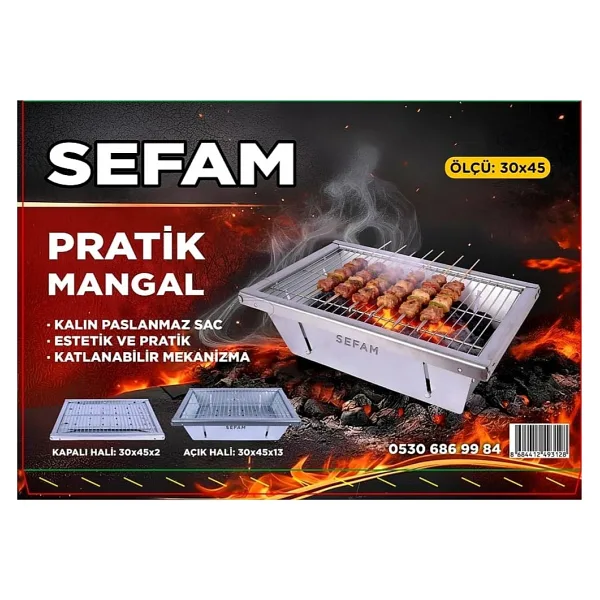 Sefam Katlanır Mangal + Izgara Teli