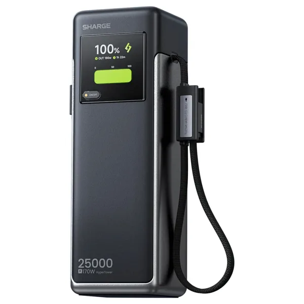 Sharge Hypertower Siyah 25000 mAh Hızlı Şarj Powerbank
