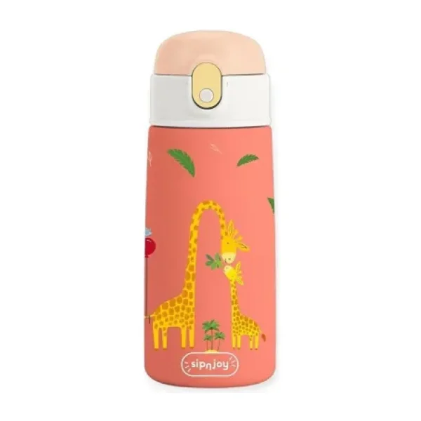 SipnJoy - Sipsquad Çocuk Su Termosu 480 ml - Giggle Giraffe (2 Adet)