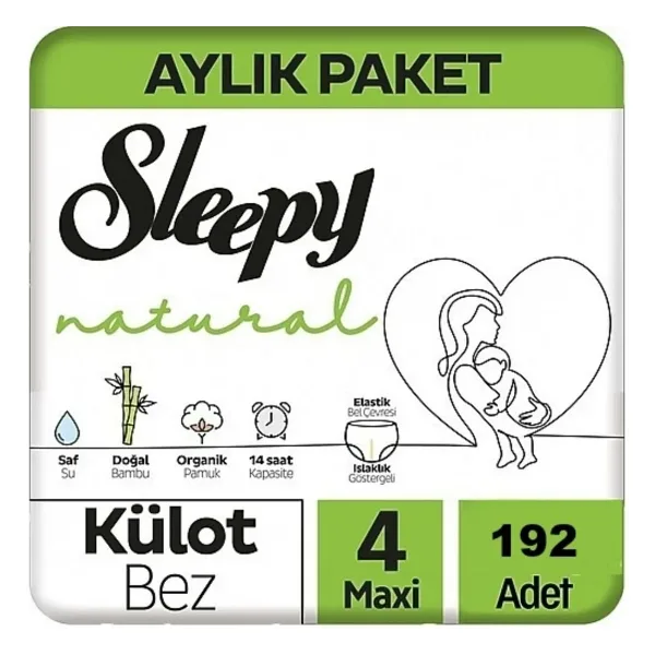 Sleepy Natural 4 Numara Maxi 192'li Külot Bez