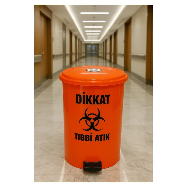 Tıbbi Atık Kovası 15 Lt Pedallı - Plastik Tıbbi Atık Kovası