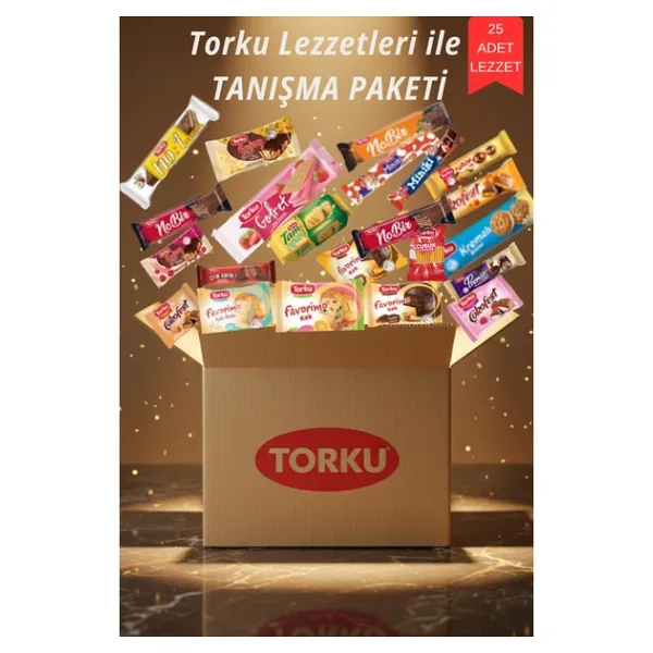 Torku Tanışma Atıştırmalık Mega Paket- Çikolata- Kek- Kraker- Bisküvi - 25 Adet