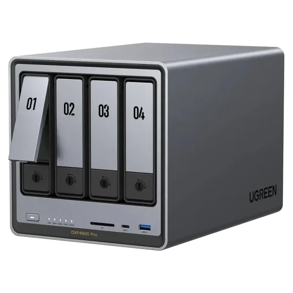 UGREEN 95628 NASync DXP4800 Pro 4 Disk + 2 M.2 Yuvalı Intel Core i3-1315U 16GB DDR5 10GbE + 2.5GbE NAS Depolama Ünitesi